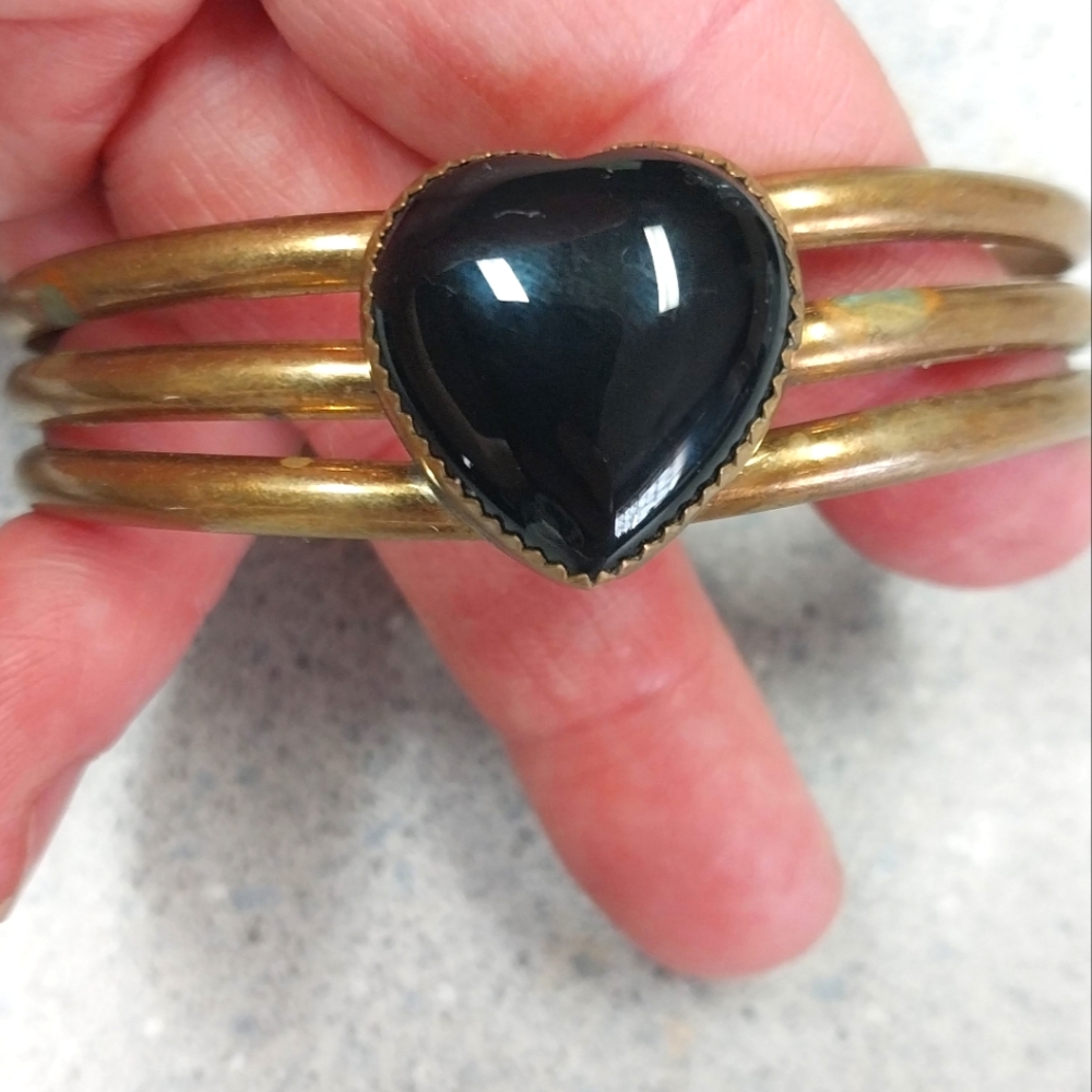 Copper and Onyx Native American Bracelet Arizona